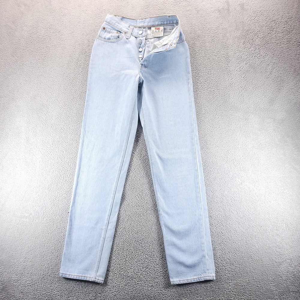 Levi's Jeans Womens 24 Blue 501 High Rise Straight Vintage Light Wash USA Denim